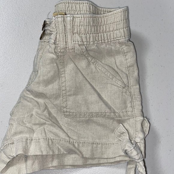 Mudd Linen Shorts-Beige 10 - Picture 3 of 3